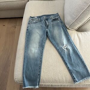 GAP Light Blue Distressed Jeans girlfriend cropped